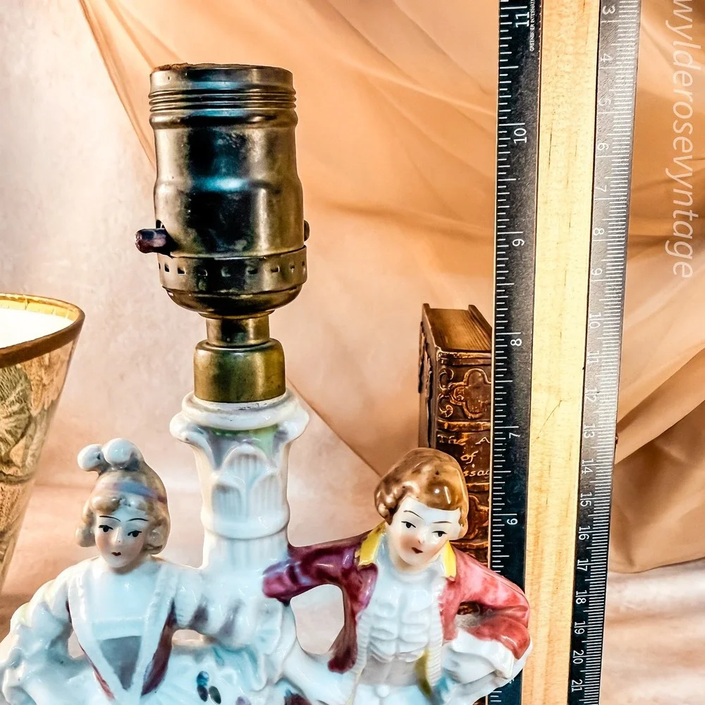 French Porcelain Courting Couple Lamp